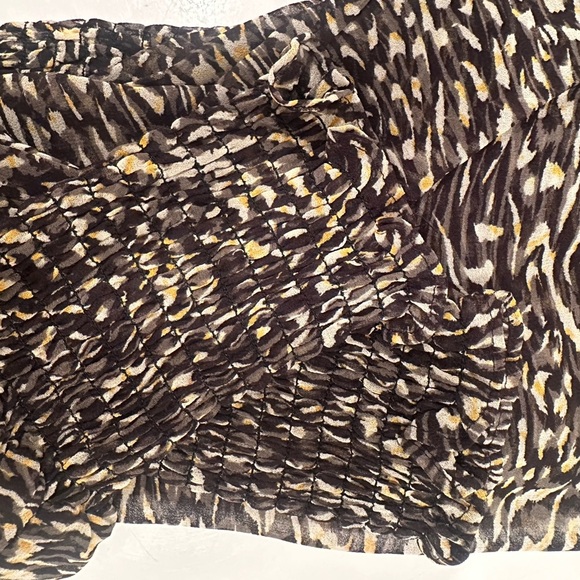 Steve Madden NWT Animal Print Sheer Sleeve Smocked Stretchy Waist  Sz XS - Picture 8 of 8